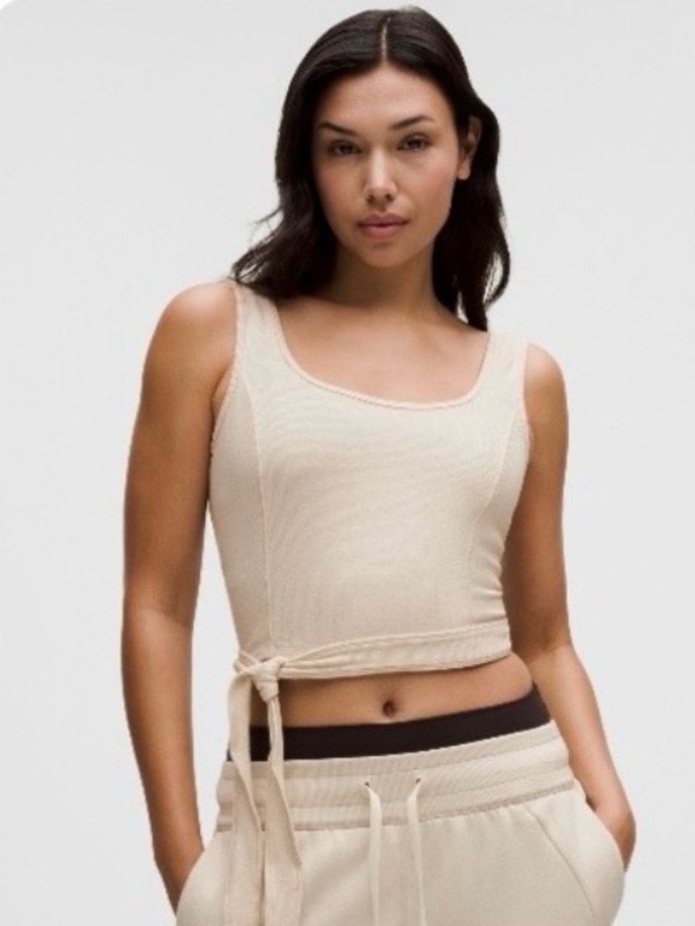 lululemon athletica Side-Tie Cropped Tank Top - White Opal